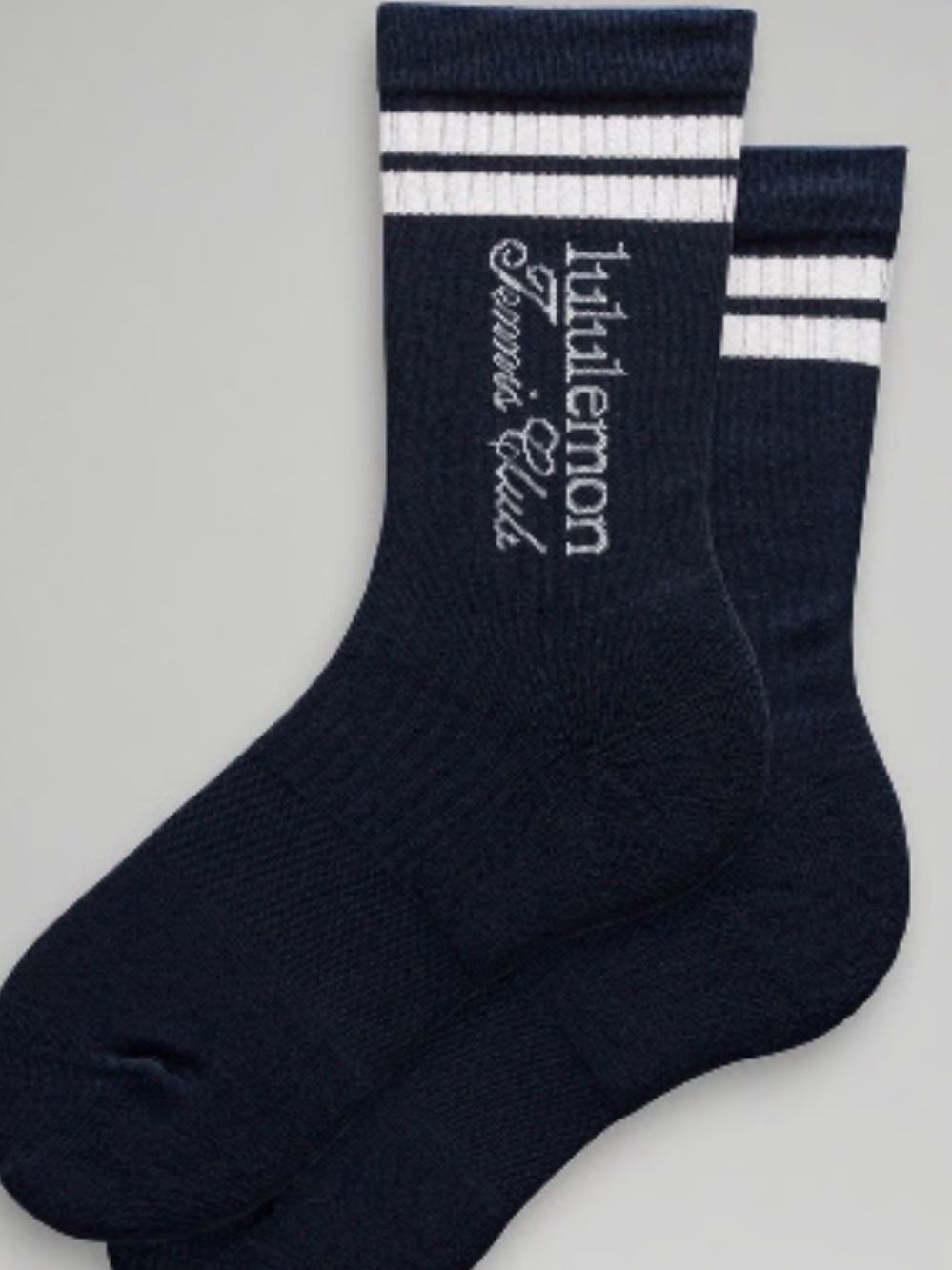 lululemon athletica True Navy & White Ribbed Crew Socks